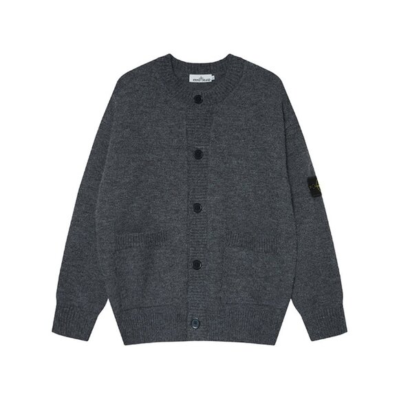 Stone Island Gray Button-Up Sweater - Picture 1 of 2
